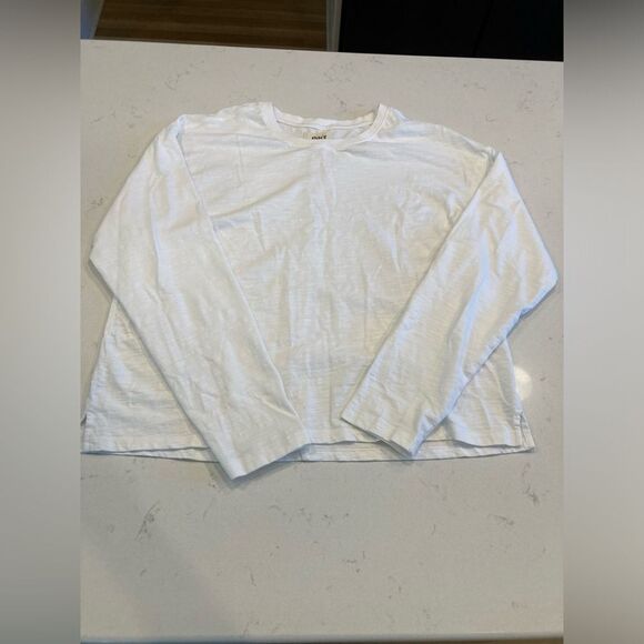 Pact 100% Organic Cotton White Ivory Basic Minimalist Long Sleeve Tee Medium - Picture 4 of 8